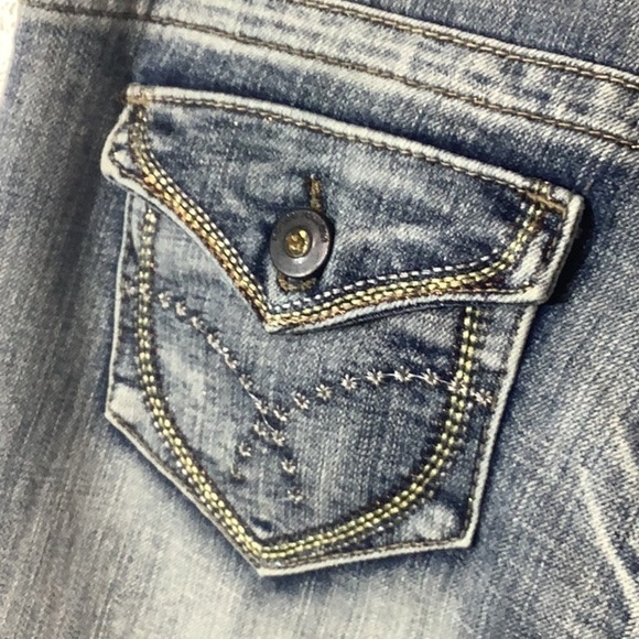 JouJou - Sz 9 / 10 - wide leg - shimmer sparkle embroidery Jeans - see video - Picture 4 of 10